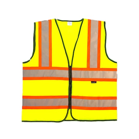 Safe Handler Contrasting Reflective Safety Vest, X-Large, Yellow (10-Pack) BLSH-ES-XL-SV4Y-10